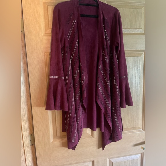 GORGEOUS maroon with sparkle cardigan - Picture 1 of 6